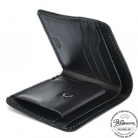 Кожаный бумажник "Рокки" (чёрный)